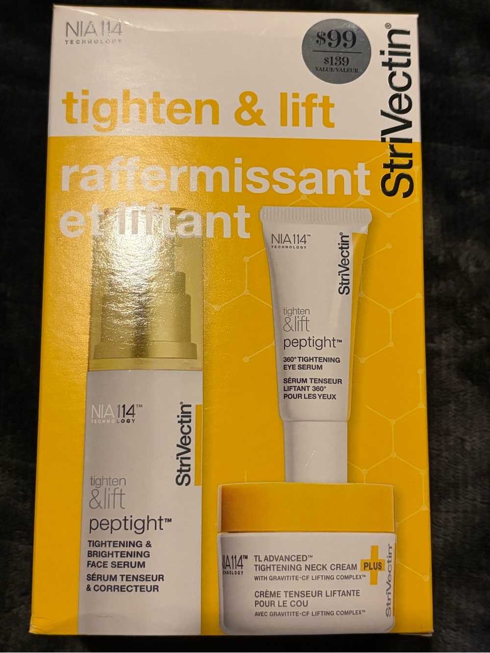 StriVectin Tighten & Lift Set — Yellow and White Packaging